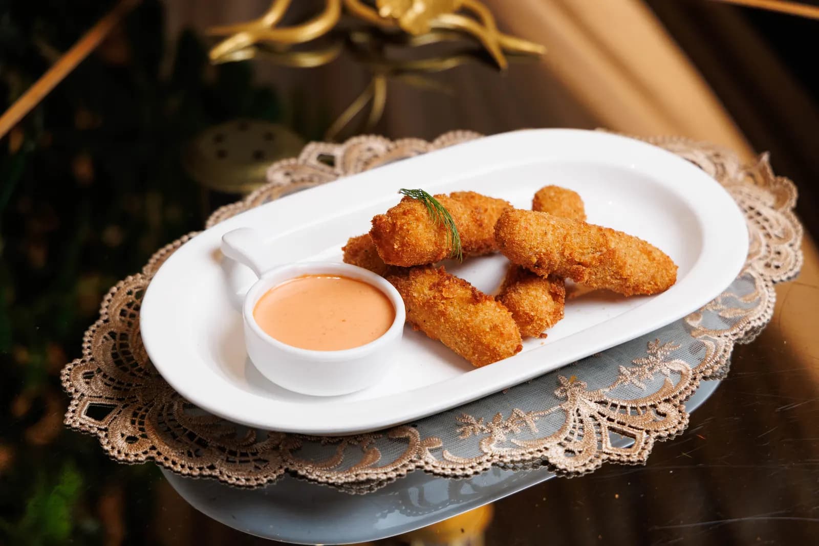 جبنة الموتزريلا البانيه مع صوص المارينا